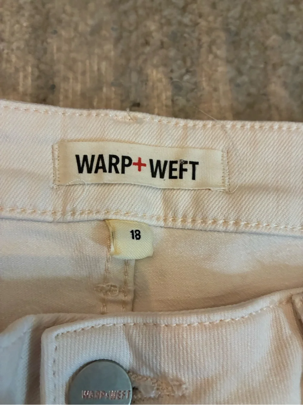 Warp + Weft Women's Cream Patch-Pocket Chinos - Picture 2 of 6
